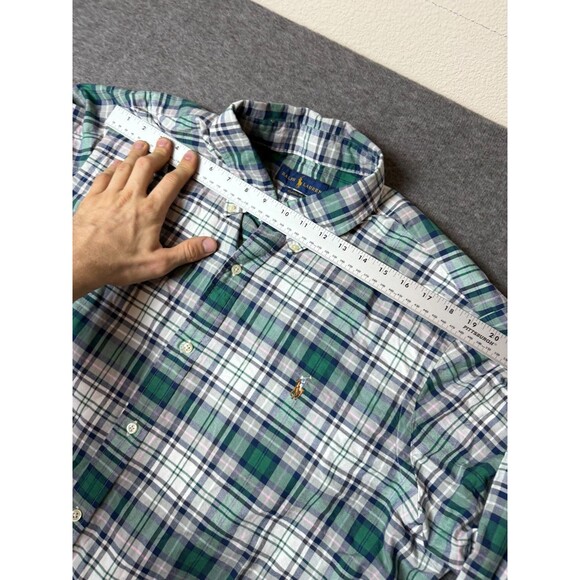 Polo Ralph Lauren Mens Green/White/Black Plaid Button Down Sz XXL Flash Pony - Picture 3 of 8